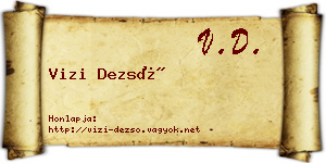 Vizi Dezső névjegykártya